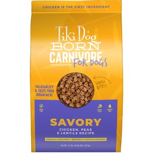 Tiki Dog Born Carnivore Savory Grain-Free Chicken, Peas & Lentils Recipe Dry Dog Food, 3.5-lb bag