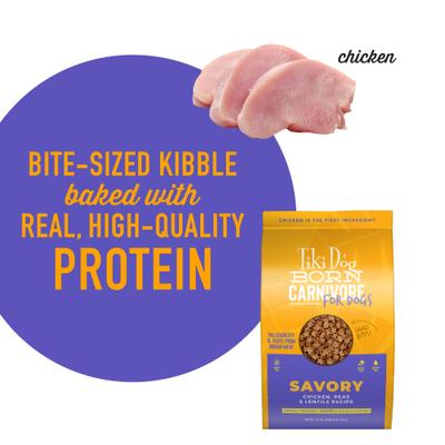 Show full view: Tiki Dog Born Carnivore Savory Grain-Free Chicken, Peas & Lentils Recipe Dry Dog Food, 3.5-lb bag slide 6 of 11