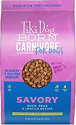 Tiki Dog Born Carnivore Savory Grain-Free Duck, Peas & Lentils Recipe Dry Dog Food, 3.5-lb bag