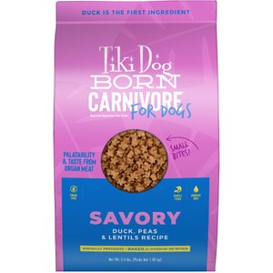 Tiki Dog Born Carnivore Savory Grain-Free Duck, Peas & Lentils Recipe Dry Dog Food, 3.5-lb bag