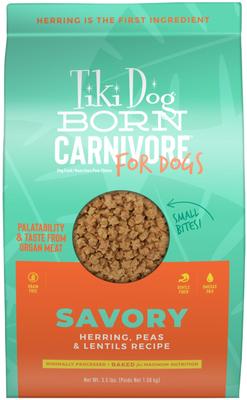 Show full view: Tiki Dog Born Carnivore Savory Grain-Free Herring, Peas & Lentils Recipe Dry Dog Food, 3.5-lb bag slide 1 of 10