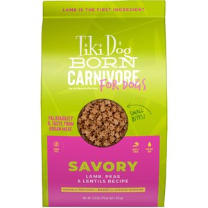 Tiki Dog Born Carnivore Savory Grain-Free Lamb, Peas & Lentils Recipe Dry Dog Food, 3.5-lb bag