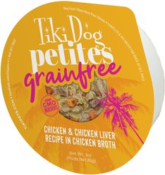 Tiki Dog Petites Grain-Free Chicken & Chicken Liver Wet Dog Food, 3-oz cup, case of 4