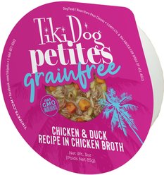 Tiki Dog Petites Grain-Free Chicken & Duck Wet Dog Food, 3-oz cup, case of 4