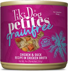 Tiki Dog Petites Grain-Free Chicken & Duck Wet Dog Food, 9-oz can, case of 8