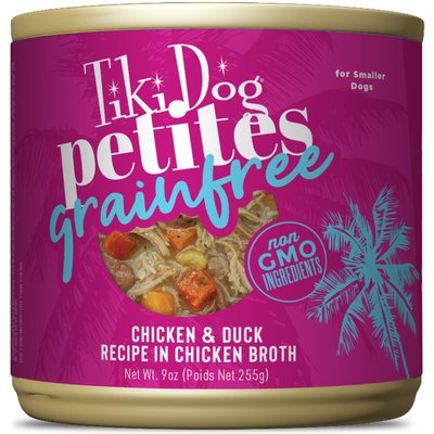 Tiki Dog Tiki Dog Petites Grain-Free Chicken & Duck Wet Dog Food, 9-oz can, case of 8