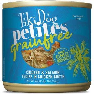 Tiki Dog Petites Grain-Free Chicken & Salmon Wet Dog Food, 9-oz can, case of 8
