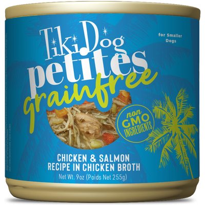 Tiki Dog Tiki Dog Petites Grain-Free Chicken & Salmon Wet Dog Food, 9-oz can, case of 8