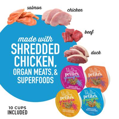 Show full view: Tiki Dog Petites Grain-Free Variety Pack Wet Dog Food, 3-oz cups, case of 10 slide 5 of 9