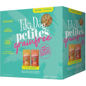Tiki Dog Petites Variety Pack Grain-Free Wet Dog Food, 3.5-oz pouch, case of 12