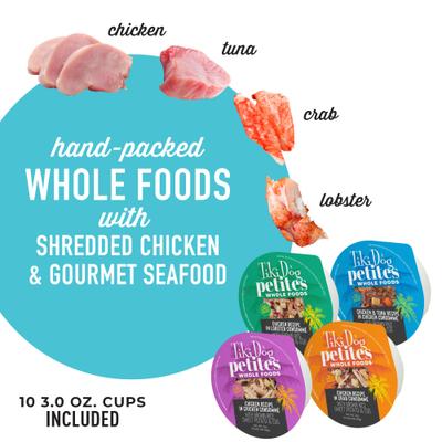 Show full view: Tiki Dog Petites Whole Foods Variety Pack Adult Wet Dog Food, 3-oz cup, case of 10 slide 6 of 10