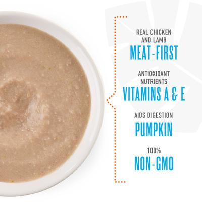 Show full view: Tiki Dog Senior Mousse Grain-Free Chicken, Lamb & Pumpkin in Broth Wet Dog Food, 3.5-oz pouch, case of 12 slide 8 of 10