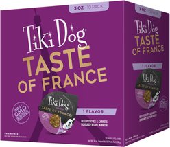 Tiki Dog Taste of the World France Grain-Free Beef, Potatoes & Carrots Burgundy Recipe Wet Dog Food, 3-oz cup, case of 10