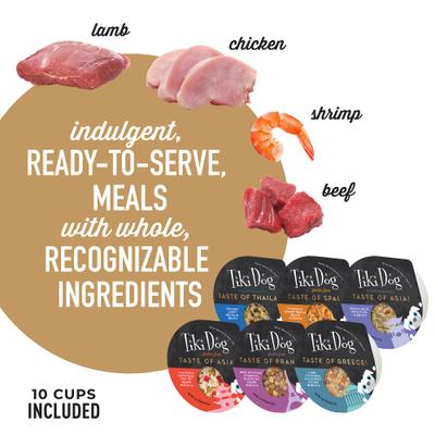 Show full view: Tiki Dog Taste of the World Variety Pack NON GMO Wet Dog Food, 3-oz cup, case of 10 slide 6 of 11