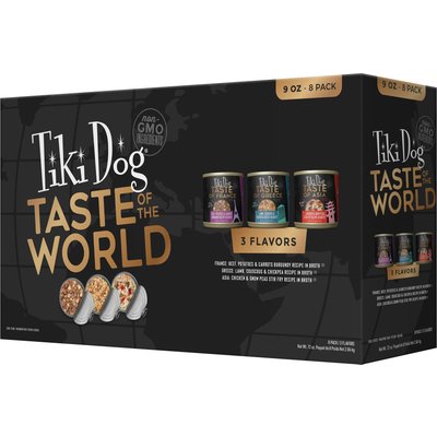 Tiki Dog Tiki Dog Taste of the World Variety Pack NON GMO Wet Dog Food, 9-oz can, case of 8