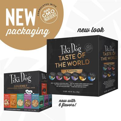 Show full view: Tiki Dog Taste of the World Variety Pack Wet Dog Food, 3-oz tray, bundle of 20  slide 3 of 10