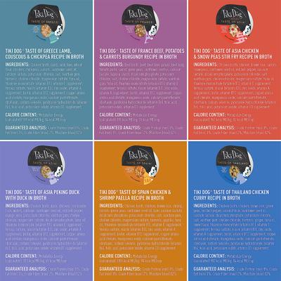 Show full view: Tiki Dog Taste of the World Variety Pack Wet Dog Food, 3-oz tray, bundle of 20  slide 6 of 10