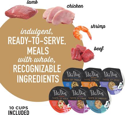 Show full view: Tiki Dog Taste of the World Variety Pack Wet Dog Food, 3-oz tray, bundle of 20  slide 8 of 10