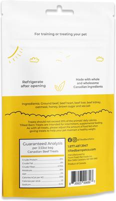 Show full view: Tilted Barn Pet Company Beef Recipe No Garlic Treats, 3.53-oz bag slide 3 of 3