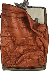 Timberdog Ruffrest Orthopedic Ultimate Travel Cat & Dog Bed with Removable Cover, Forest Green/Teak/Rust, Large