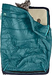 Timberdog Ruffrest Orthopedic Ultimate Travel Cat & Dog Bed with Removable Cover, Orion Blue/Tangerine/Teal, Large