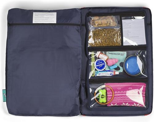 Show full view: Timberdog Ruffrest Orthopedic Ultimate Travel Cat & Dog Bed with Removable Cover, Orion Blue/Tangerine/Teal, Large slide 3 of 12