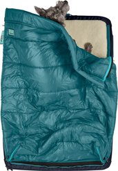 Timberdog Ruffrest Orthopedic Ultimate Travel Cat & Dog Bed with Removable Cover, Orion Blue/Tangerine/Teal, Small