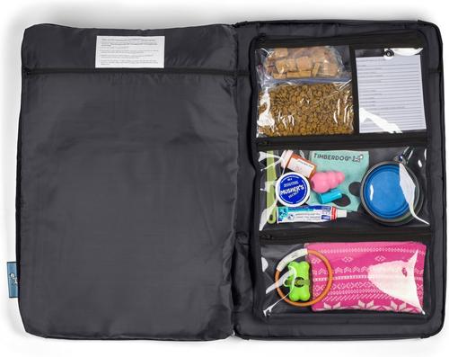 Show full view: Timberdog Ruffrest Orthopedic Ultimate Travel Cat & Dog Bed with Removable Cover, Slate Grey/Black/Sky Blue, Large slide 3 of 12