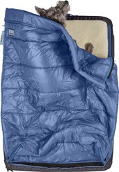 Timberdog Ruffrest Orthopedic Ultimate Travel Cat & Dog Bed with Removable Cover, Slate Grey/Black/Sky Blue, Small