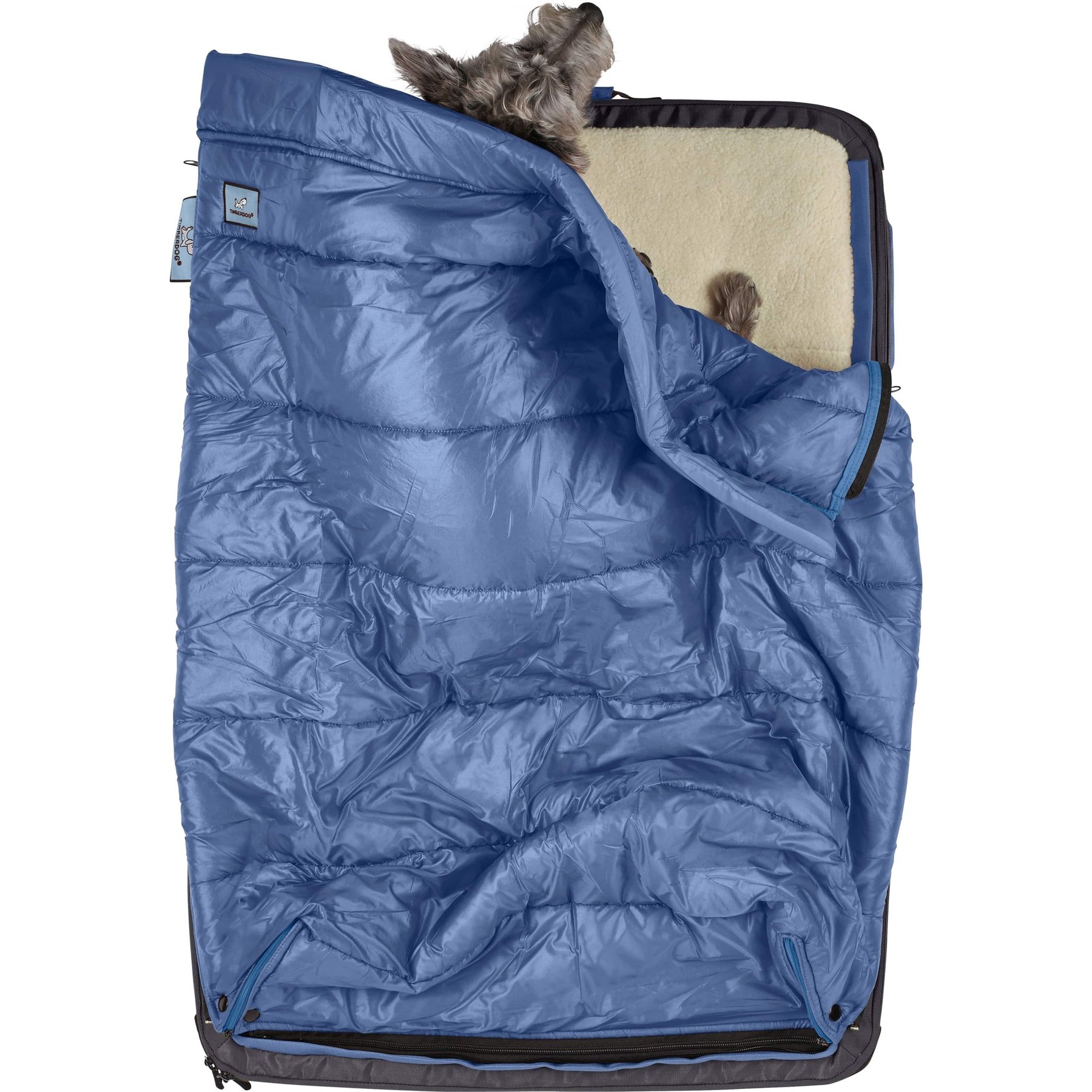 Timberdog Ruffrest Orthopedic Ultimate Travel Cat & Dog Bed with Removable Cover, Slate Grey/Black/Sky Blue, Small