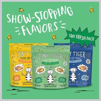 Show full view: Tiny Tiger Catnip Craze Flavor Filled Crunchy Cat Treats, 16-oz bag slide 5 of 7