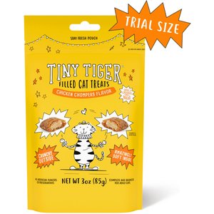 Tiny Tiger Chicken Chompers Flavor Filled Crunchy Cat Treats, 3-oz bag