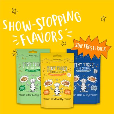 Show full view: Tiny Tiger Chicken Chompers Flavor Filled Crunchy Cat Treats, 3-oz bag slide 6 of 8