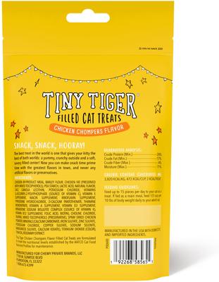 Show full view: Tiny Tiger Chicken Chompers Flavor Filled Crunchy Cat Treats, 3-oz bag slide 3 of 8