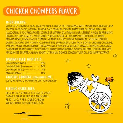 Show full view: Tiny Tiger Chicken Chompers Flavor Filled Crunchy Cat Treats, 3-oz bag slide 4 of 8