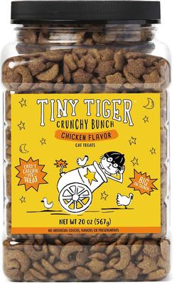 Show full view: Tiny Tiger Chunks in EXTRA Gravy Beef & Poultry Recipes Grain-Free Canned Food + Crunchy Bunch, Chicken Cannonball, Chicken Flavor Cat Treats slide 6 of 8