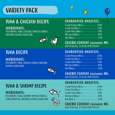 Show full view: Tiny Tiger Chunks in EXTRA Gravy Beef & Poultry Variety Pack Canned Food + Lickables Variety Pack Bisque Cat Treat & Topper slide 7 of 8