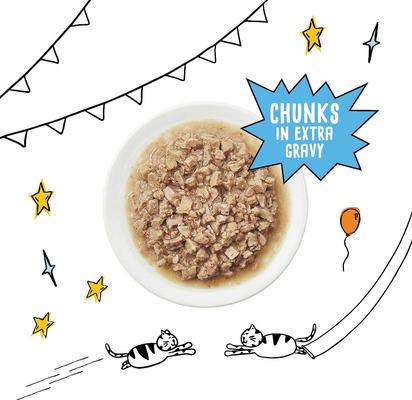 Show full view: Tiny Tiger Grain-Free Chunks in EXTRA Gravy Chicken Recipe Canned Cat Food, 3-oz can, bundle of 48  slide 3 of 12