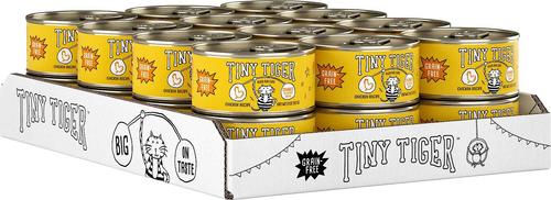 Show full view: Tiny Tiger Grain-Free Chunks in EXTRA Gravy Chicken Recipe Canned Cat Food, 3-oz can, bundle of 48  slide 9 of 12