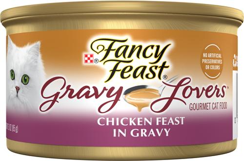 Show full view: Tiny Tiger Chunks in EXTRA Gravy Chicken Recipe Grain-Free Canned Food + Fancy Feast Gravy Lovers Chicken Feast in Grilled Chicken Flavor Gravy Canned Cat Food slide 6 of 10