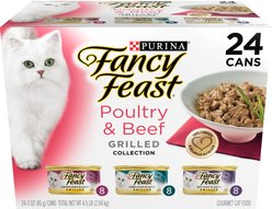Tiny Tiger Chunks in Gravy Beef & Poultry Recipes Grain-Free Canned Food + Fancy Feast Grilled Poultry & Beef Feast Canned Cat Food slide 2 of 9