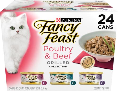 Show full view: Tiny Tiger Chunks in Gravy Beef & Poultry Recipes Grain-Free Canned Food + Fancy Feast Grilled Poultry & Beef Feast Canned Cat Food slide 2 of 9