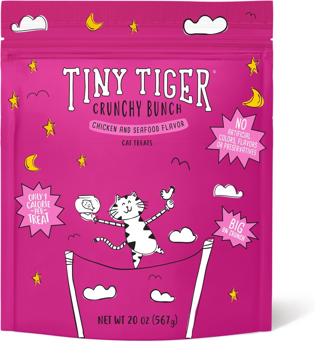 Tiny Tiger Crunchy Bunch Fearless Feathers & Gracious Gills Chicken & Seafood Flavor Cat Treats