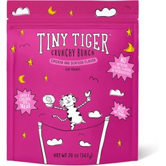 Tiny Tiger Crunchy Bunch Fearless Feathers and Gracious Gills Chicken & Seafood Flavor Cat Treats, 20-oz tub