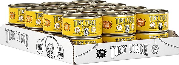 Show full view: Tiny Tiger Grain-Free Chunks in EXTRA Gravy Chicken Recipe Canned Cat Food, 3-oz can, case of 24 slide 3 of 11