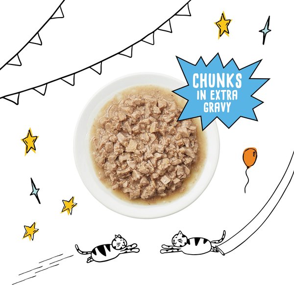 Show full view: Tiny Tiger Grain-Free Chunks in EXTRA Gravy Chicken Recipe Canned Cat Food, 3-oz can, case of 24 slide 5 of 11