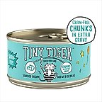 Tiny Tiger Grain-Free Chunks in EXTRA Gravy Seafood Recipe Canned Cat Food, 3-oz can, case of 24