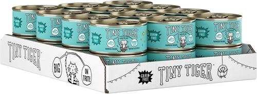 Show full view: Tiny Tiger Grain-Free Chunks in EXTRA Gravy Seafood Recipe Canned Cat Food, 3-oz can, case of 24 slide 3 of 11