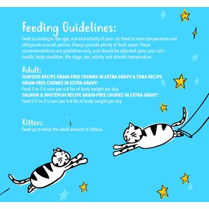 Tiny Tiger Grain-Free Chunks in EXTRA Gravy Seafood Recipes Variety Pack Canned Cat Food, 3-oz can, case of 24