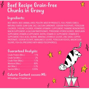 Tiny Tiger Grain-Free Chunks in Gravy Beef Recipe Canned Cat Food, 3-oz can, case of 24
